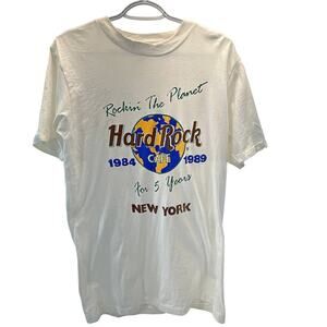 Vintage Single Stitch Hard Rock Cafe 1984 1989 NEW YORK Tshirt Medium 38-40